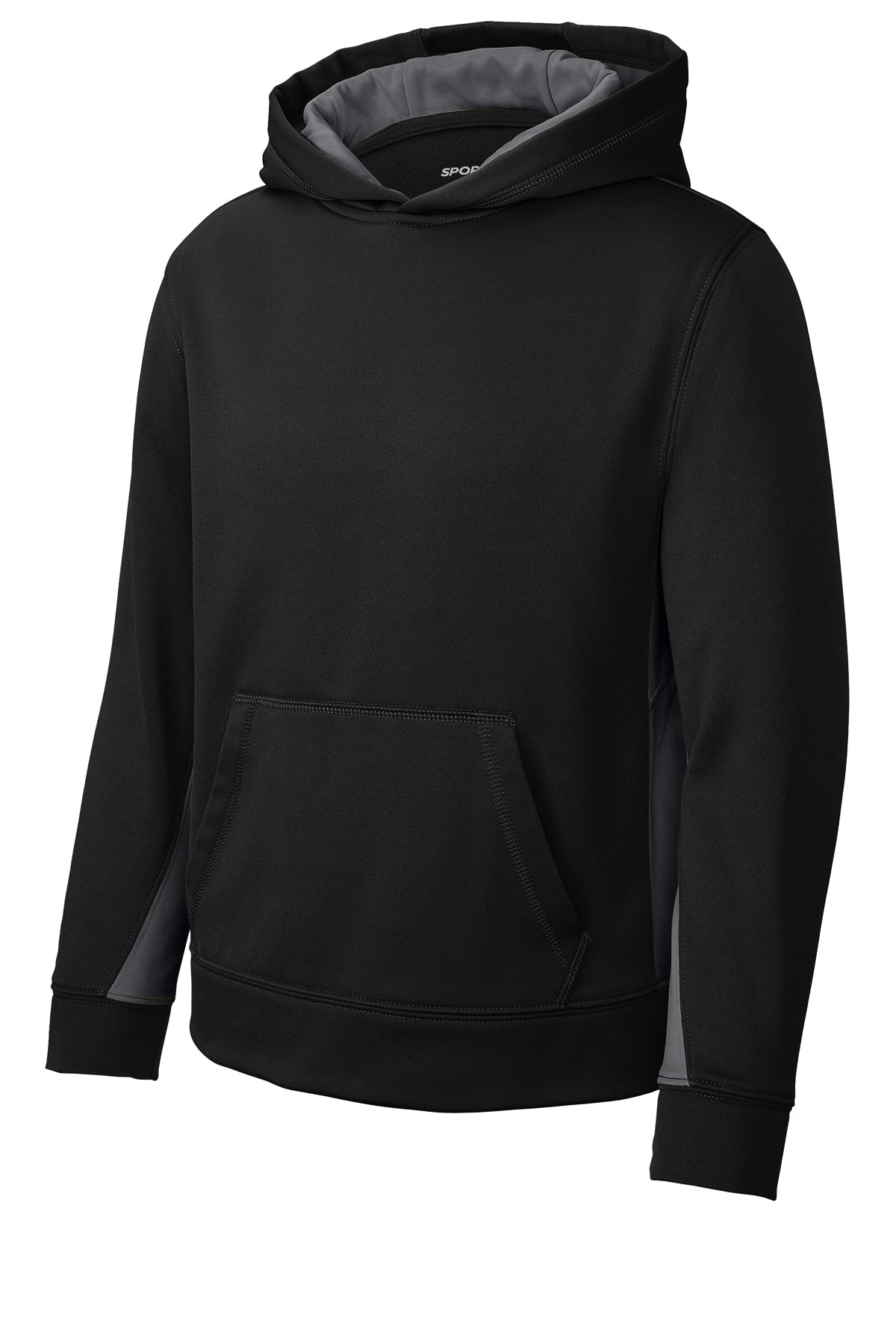 Sport-Tek Youth Sport-Wick Fleece Colorblock Hooded Pullover