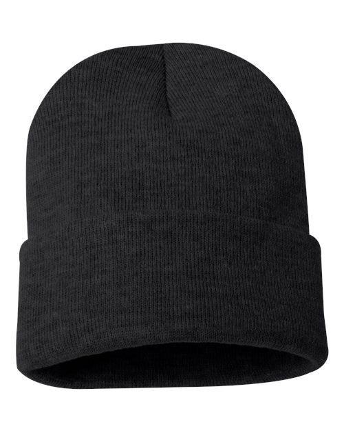 Sportsman - 12" Solid Cuffed Beanie - SP12 - ASF Pomotions