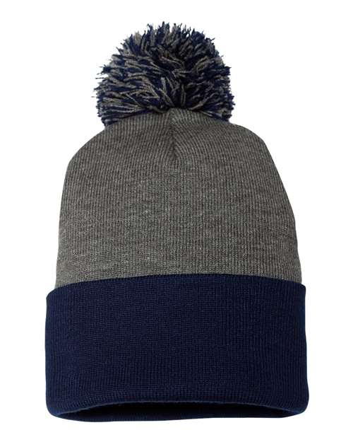 Sportsman - 12" Pom-Pom Cuffed Beanie - SP15 - ASF Pomotions