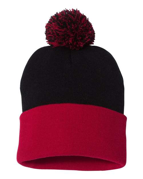 Sportsman - 12" Pom-Pom Cuffed Beanie - SP15 - ASF Pomotions