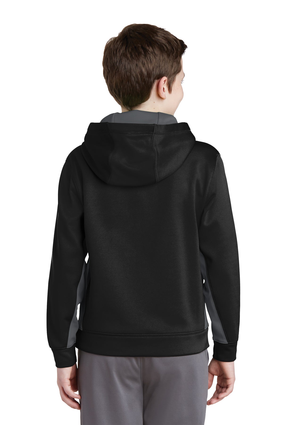 Sport-Tek Youth Sport-Wick Fleece Colorblock Hooded Pullover