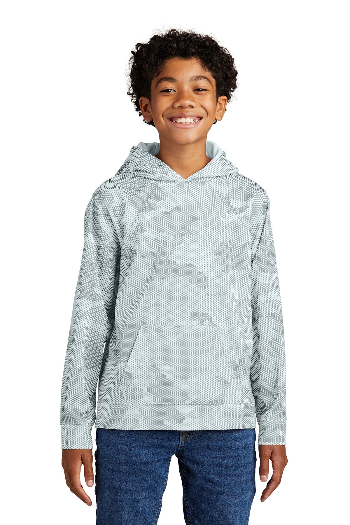 Sport-Tek Youth Sport-Wick CamoHex Fleece Hooded Pullover - ASF Promotions
