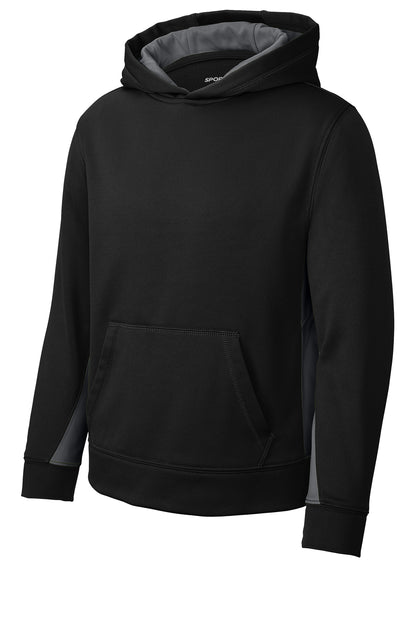 Sport-Tek Youth Sport-Wick Fleece Colorblock Hooded Pullover