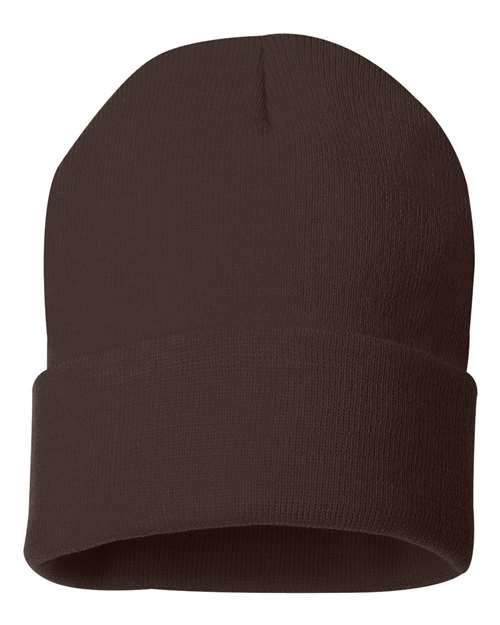 Sportsman - 12" Solid Cuffed Beanie - SP12 - ASF Pomotions
