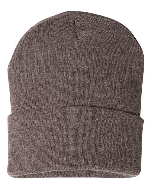 Sportsman - 12" Solid Cuffed Beanie - SP12 - ASF Pomotions